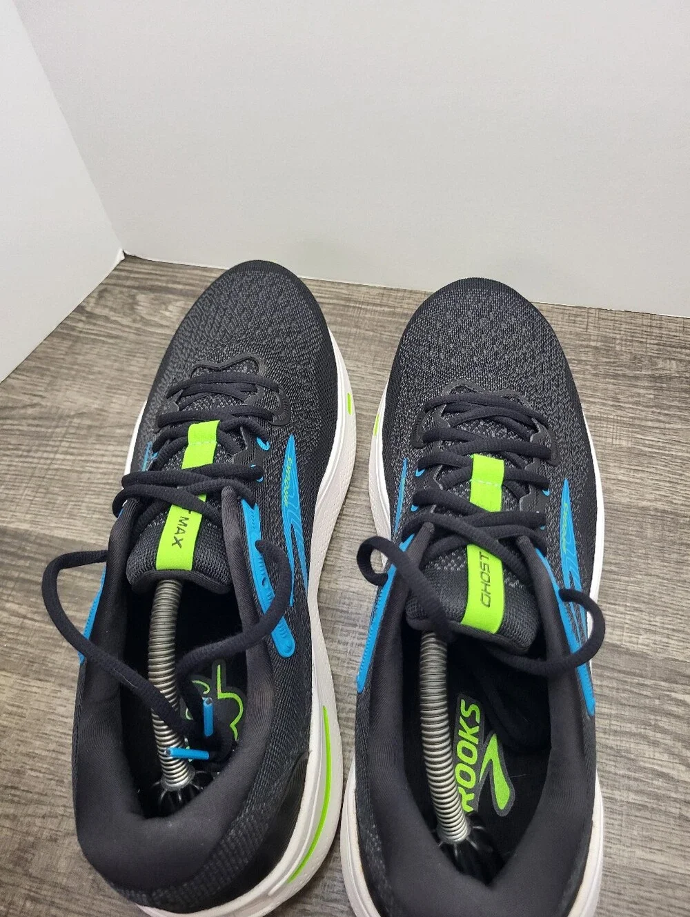 Brooks Ghost Max Running Shoes Men’s Size 11.5 2E Black Blue Green 1104062E060